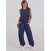 imageANRABESS Jumpsuits for Women Casual Summer Sleeveless 2025 Romper One Piece Outfit Active Workout Lounge Jumpsuits PocketsNavy Blue