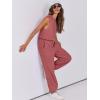 imageANRABESS Jumpsuits for Women Casual Summer Sleeveless 2025 Romper One Piece Outfit Active Workout Lounge Jumpsuits PocketsRust