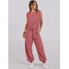 imageANRABESS Jumpsuits for Women Casual Summer Sleeveless 2025 Romper One Piece Outfit Active Workout Lounge Jumpsuits PocketsRust