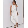 imageANRABESS Jumpsuits for Women Casual Summer Sleeveless 2025 Romper One Piece Outfit Active Workout Lounge Jumpsuits PocketsWhite