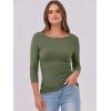 imageANRABESS Women 34 Sleeve Crewneck Rib Knit Slim Fit Shirts Basic Tee Tops 2025 Fall Summer Casual TShirt Workout OutfitsArmy Green