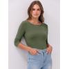 imageANRABESS Women 34 Sleeve Crewneck Rib Knit Slim Fit Shirts Basic Tee Tops 2025 Fall Summer Casual TShirt Workout OutfitsArmy Green