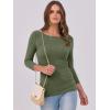 imageANRABESS Women 34 Sleeve Crewneck Rib Knit Slim Fit Shirts Basic Tee Tops 2025 Fall Summer Casual TShirt Workout OutfitsArmy Green