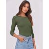 imageANRABESS Women 34 Sleeve Crewneck Rib Knit Slim Fit Shirts Basic Tee Tops 2025 Fall Summer Casual TShirt Workout OutfitsArmy Green