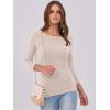 imageANRABESS Women 34 Sleeve Crewneck Rib Knit Slim Fit Shirts Basic Tee Tops 2025 Fall Summer Casual TShirt Workout OutfitsBeige