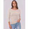 imageANRABESS Women 34 Sleeve Crewneck Rib Knit Slim Fit Shirts Basic Tee Tops 2025 Fall Summer Casual TShirt Workout OutfitsBeige