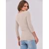imageANRABESS Women 34 Sleeve Crewneck Rib Knit Slim Fit Shirts Basic Tee Tops 2025 Fall Summer Casual TShirt Workout OutfitsBeige