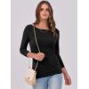 imageANRABESS Women 34 Sleeve Crewneck Rib Knit Slim Fit Shirts Basic Tee Tops 2025 Fall Summer Casual TShirt Workout OutfitsBlack