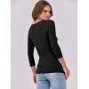 imageANRABESS Women 34 Sleeve Crewneck Rib Knit Slim Fit Shirts Basic Tee Tops 2025 Fall Summer Casual TShirt Workout OutfitsBlack