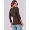 imageANRABESS Women 34 Sleeve Crewneck Rib Knit Slim Fit Shirts Basic Tee Tops 2025 Fall Summer Casual TShirt Workout OutfitsBrown