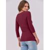 imageANRABESS Women 34 Sleeve Crewneck Rib Knit Slim Fit Shirts Basic Tee Tops 2025 Fall Summer Casual TShirt Workout OutfitsBurgundy