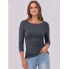 imageANRABESS Women 34 Sleeve Crewneck Rib Knit Slim Fit Shirts Basic Tee Tops 2025 Fall Summer Casual TShirt Workout OutfitsCharcoal