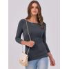imageANRABESS Women 34 Sleeve Crewneck Rib Knit Slim Fit Shirts Basic Tee Tops 2025 Fall Summer Casual TShirt Workout OutfitsCharcoal