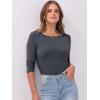 imageANRABESS Women 34 Sleeve Crewneck Rib Knit Slim Fit Shirts Basic Tee Tops 2025 Fall Summer Casual TShirt Workout OutfitsCharcoal