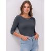 imageANRABESS Women 34 Sleeve Crewneck Rib Knit Slim Fit Shirts Basic Tee Tops 2025 Fall Summer Casual TShirt Workout OutfitsCharcoal