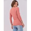 imageANRABESS Women 34 Sleeve Crewneck Rib Knit Slim Fit Shirts Basic Tee Tops 2025 Fall Summer Casual TShirt Workout OutfitsCoral