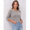 imageANRABESS Women 34 Sleeve Crewneck Rib Knit Slim Fit Shirts Basic Tee Tops 2025 Fall Summer Casual TShirt Workout OutfitsDark Khaki