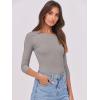 imageANRABESS Women 34 Sleeve Crewneck Rib Knit Slim Fit Shirts Basic Tee Tops 2025 Fall Summer Casual TShirt Workout OutfitsDark Khaki