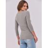 imageANRABESS Women 34 Sleeve Crewneck Rib Knit Slim Fit Shirts Basic Tee Tops 2025 Fall Summer Casual TShirt Workout OutfitsDark Khaki