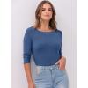 imageANRABESS Women 34 Sleeve Crewneck Rib Knit Slim Fit Shirts Basic Tee Tops 2025 Fall Summer Casual TShirt Workout OutfitsDeep Blue