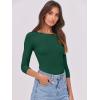 imageANRABESS Women 34 Sleeve Crewneck Rib Knit Slim Fit Shirts Basic Tee Tops 2025 Fall Summer Casual TShirt Workout OutfitsForest
