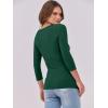 imageANRABESS Women 34 Sleeve Crewneck Rib Knit Slim Fit Shirts Basic Tee Tops 2025 Fall Summer Casual TShirt Workout OutfitsForest