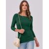 imageANRABESS Women 34 Sleeve Crewneck Rib Knit Slim Fit Shirts Basic Tee Tops 2025 Fall Summer Casual TShirt Workout OutfitsForest