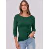 imageANRABESS Women 34 Sleeve Crewneck Rib Knit Slim Fit Shirts Basic Tee Tops 2025 Fall Summer Casual TShirt Workout OutfitsForest