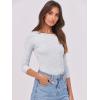 imageANRABESS Women 34 Sleeve Crewneck Rib Knit Slim Fit Shirts Basic Tee Tops 2025 Fall Summer Casual TShirt Workout OutfitsGrey