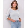 imageANRABESS Women 34 Sleeve Crewneck Rib Knit Slim Fit Shirts Basic Tee Tops 2025 Fall Summer Casual TShirt Workout OutfitsGrey