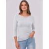 imageANRABESS Women 34 Sleeve Crewneck Rib Knit Slim Fit Shirts Basic Tee Tops 2025 Fall Summer Casual TShirt Workout OutfitsGrey