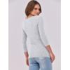 imageANRABESS Women 34 Sleeve Crewneck Rib Knit Slim Fit Shirts Basic Tee Tops 2025 Fall Summer Casual TShirt Workout OutfitsGrey