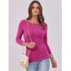 imageANRABESS Women 34 Sleeve Crewneck Rib Knit Slim Fit Shirts Basic Tee Tops 2025 Fall Summer Casual TShirt Workout OutfitsHot Pink