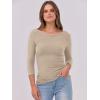 imageANRABESS Women 34 Sleeve Crewneck Rib Knit Slim Fit Shirts Basic Tee Tops 2025 Fall Summer Casual TShirt Workout OutfitsLight Khaki