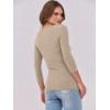 imageANRABESS Women 34 Sleeve Crewneck Rib Knit Slim Fit Shirts Basic Tee Tops 2025 Fall Summer Casual TShirt Workout OutfitsLight Khaki