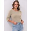imageANRABESS Women 34 Sleeve Crewneck Rib Knit Slim Fit Shirts Basic Tee Tops 2025 Fall Summer Casual TShirt Workout OutfitsLight Khaki
