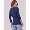 imageANRABESS Women 34 Sleeve Crewneck Rib Knit Slim Fit Shirts Basic Tee Tops 2025 Fall Summer Casual TShirt Workout OutfitsNavy Blue