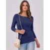 imageANRABESS Women 34 Sleeve Crewneck Rib Knit Slim Fit Shirts Basic Tee Tops 2025 Fall Summer Casual TShirt Workout OutfitsNavy Blue