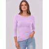 imageANRABESS Women 34 Sleeve Crewneck Rib Knit Slim Fit Shirts Basic Tee Tops 2025 Fall Summer Casual TShirt Workout OutfitsPurple