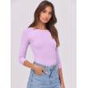 imageANRABESS Women 34 Sleeve Crewneck Rib Knit Slim Fit Shirts Basic Tee Tops 2025 Fall Summer Casual TShirt Workout OutfitsPurple