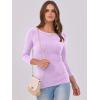 imageANRABESS Women 34 Sleeve Crewneck Rib Knit Slim Fit Shirts Basic Tee Tops 2025 Fall Summer Casual TShirt Workout OutfitsPurple