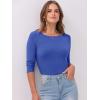 imageANRABESS Women 34 Sleeve Crewneck Rib Knit Slim Fit Shirts Basic Tee Tops 2025 Fall Summer Casual TShirt Workout OutfitsRoyal Blue