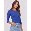 imageANRABESS Women 34 Sleeve Crewneck Rib Knit Slim Fit Shirts Basic Tee Tops 2025 Fall Summer Casual TShirt Workout OutfitsRoyal Blue