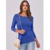 imageANRABESS Women 34 Sleeve Crewneck Rib Knit Slim Fit Shirts Basic Tee Tops 2025 Fall Summer Casual TShirt Workout OutfitsRoyal Blue