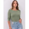 imageANRABESS Women 34 Sleeve Crewneck Rib Knit Slim Fit Shirts Basic Tee Tops 2025 Fall Summer Casual TShirt Workout OutfitsSage Green