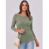 imageANRABESS Women 34 Sleeve Crewneck Rib Knit Slim Fit Shirts Basic Tee Tops 2025 Fall Summer Casual TShirt Workout OutfitsSage Green
