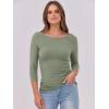 imageANRABESS Women 34 Sleeve Crewneck Rib Knit Slim Fit Shirts Basic Tee Tops 2025 Fall Summer Casual TShirt Workout OutfitsSage Green