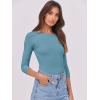 imageANRABESS Women 34 Sleeve Crewneck Rib Knit Slim Fit Shirts Basic Tee Tops 2025 Fall Summer Casual TShirt Workout OutfitsSky