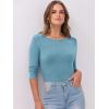 imageANRABESS Women 34 Sleeve Crewneck Rib Knit Slim Fit Shirts Basic Tee Tops 2025 Fall Summer Casual TShirt Workout OutfitsSky