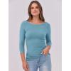 imageANRABESS Women 34 Sleeve Crewneck Rib Knit Slim Fit Shirts Basic Tee Tops 2025 Fall Summer Casual TShirt Workout OutfitsSky